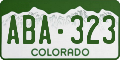 CO license plate ABA323