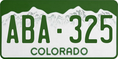 CO license plate ABA325