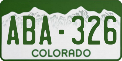 CO license plate ABA326