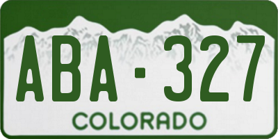 CO license plate ABA327
