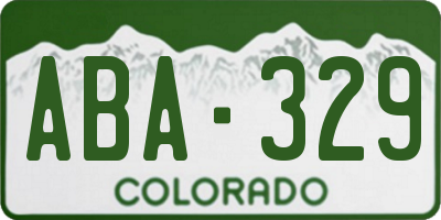 CO license plate ABA329