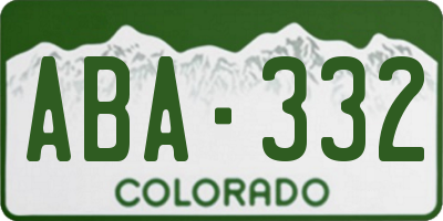 CO license plate ABA332