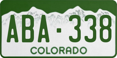 CO license plate ABA338