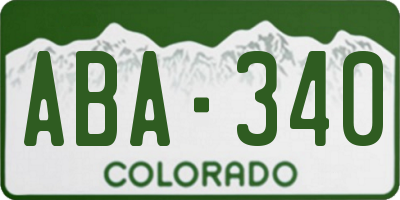CO license plate ABA340