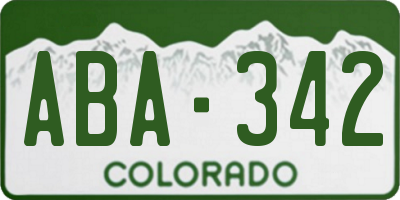 CO license plate ABA342