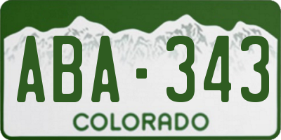 CO license plate ABA343