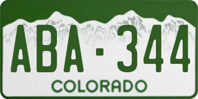 CO license plate ABA344