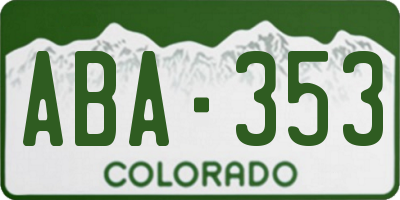 CO license plate ABA353