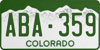 CO license plate ABA359