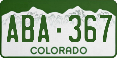 CO license plate ABA367