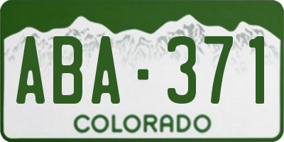 CO license plate ABA371