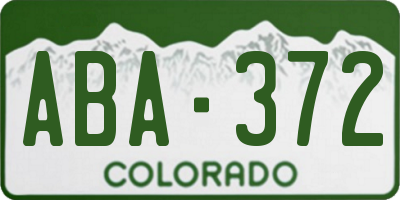CO license plate ABA372