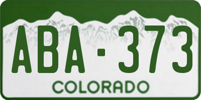 CO license plate ABA373