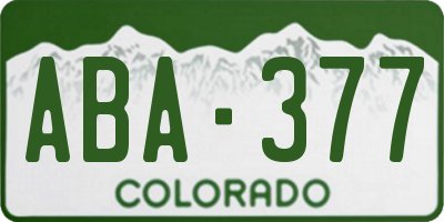 CO license plate ABA377