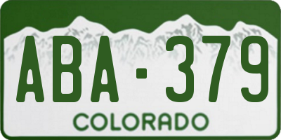 CO license plate ABA379