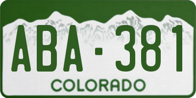 CO license plate ABA381