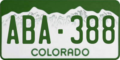 CO license plate ABA388