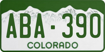 CO license plate ABA390