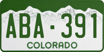 CO license plate ABA391