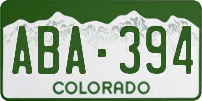 CO license plate ABA394