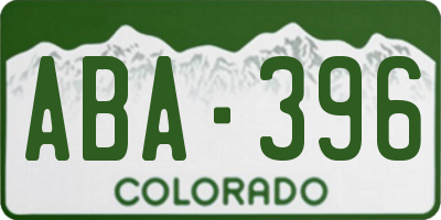 CO license plate ABA396