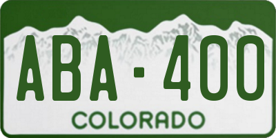 CO license plate ABA400