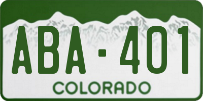 CO license plate ABA401