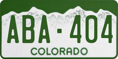 CO license plate ABA404