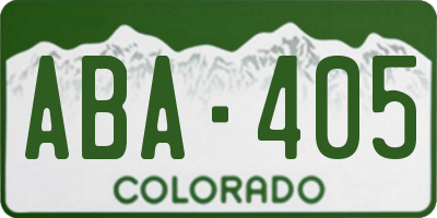 CO license plate ABA405