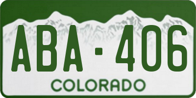 CO license plate ABA406