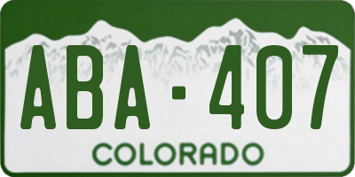 CO license plate ABA407