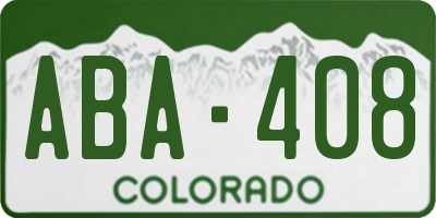 CO license plate ABA408