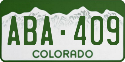 CO license plate ABA409