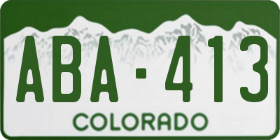 CO license plate ABA413