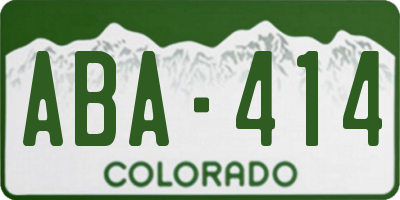 CO license plate ABA414
