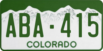 CO license plate ABA415