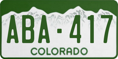 CO license plate ABA417