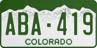 CO license plate ABA419