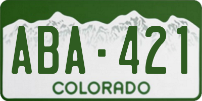 CO license plate ABA421