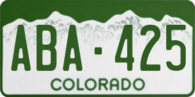 CO license plate ABA425