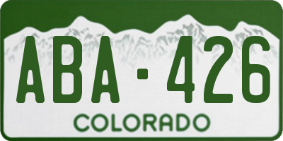 CO license plate ABA426