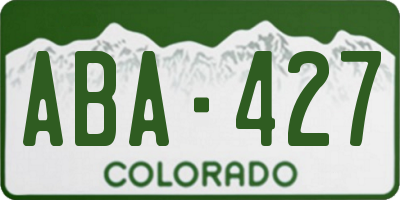 CO license plate ABA427