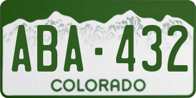 CO license plate ABA432