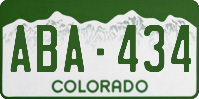CO license plate ABA434