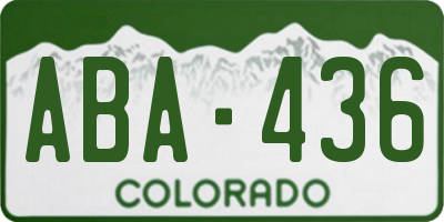 CO license plate ABA436
