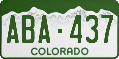 CO license plate ABA437