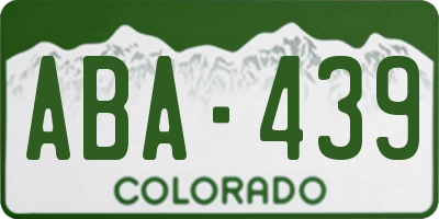 CO license plate ABA439