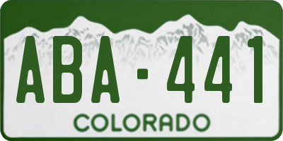 CO license plate ABA441