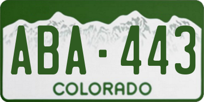 CO license plate ABA443