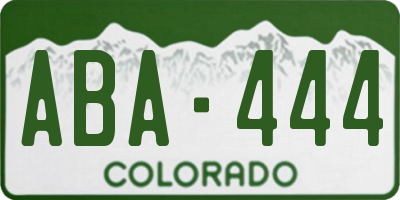 CO license plate ABA444
